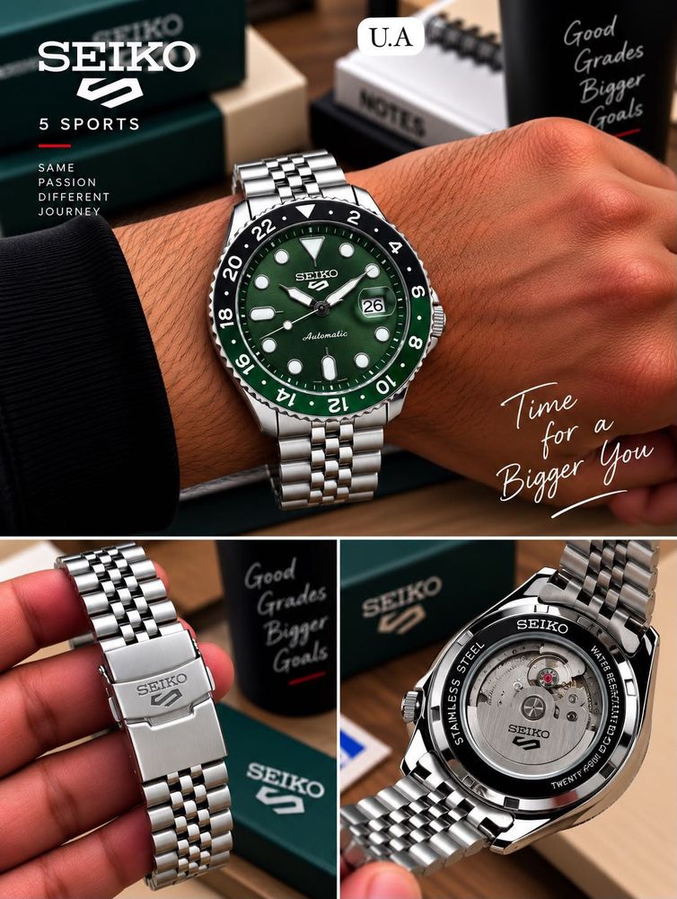 Seiko 5 Sports Automatic Green Dial Watch
