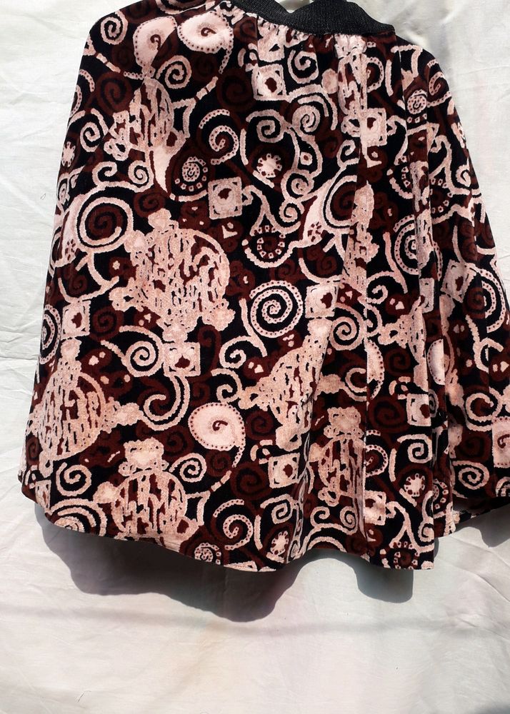 Abstract Print Midi Skirt