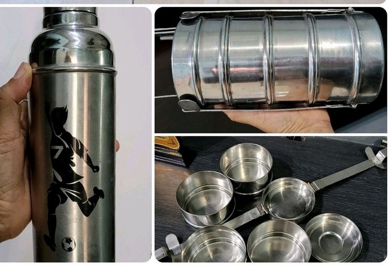 Pack 2 Quality Tiffin &amp; Water Bottle 🍶
