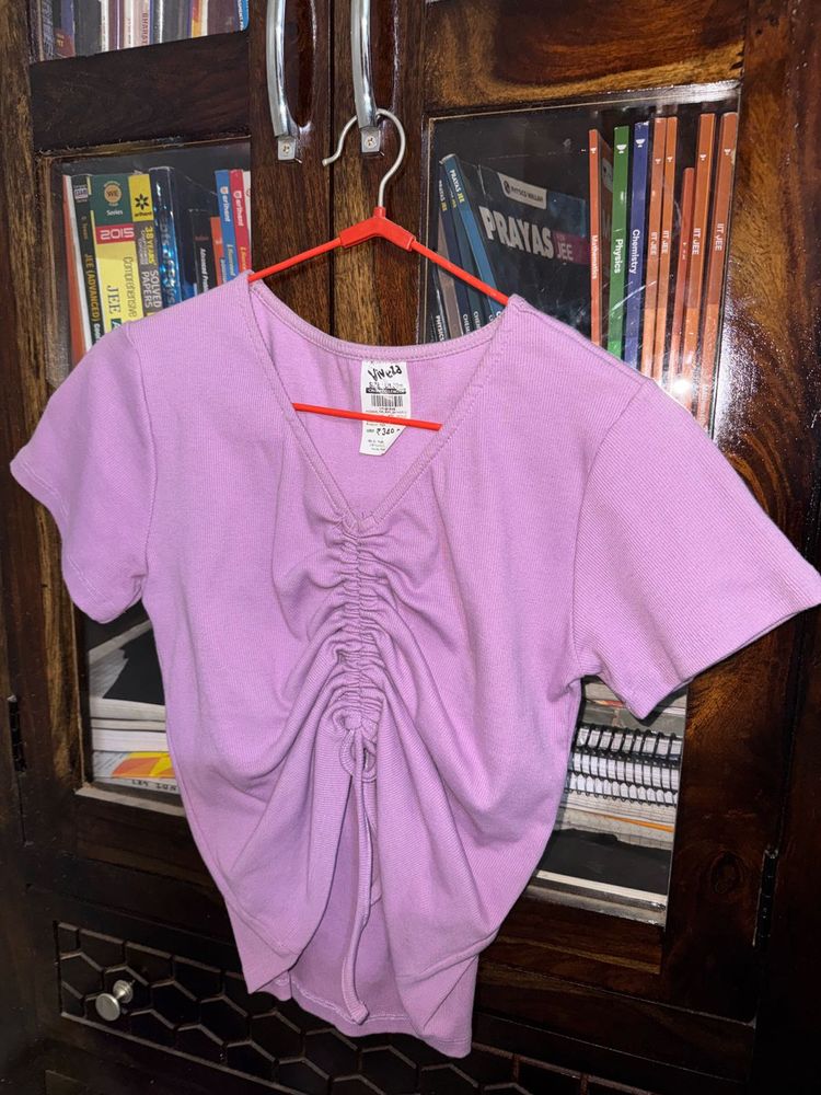 Ruched V-Neck Crop Top