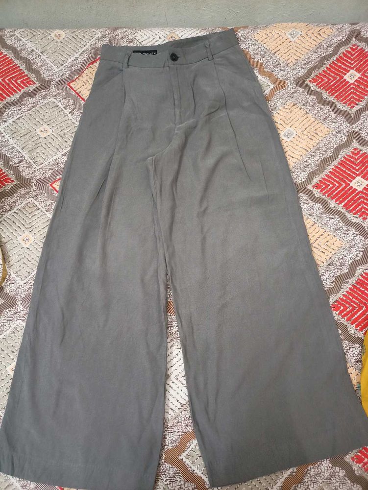 Wide Leg Grey Trousers