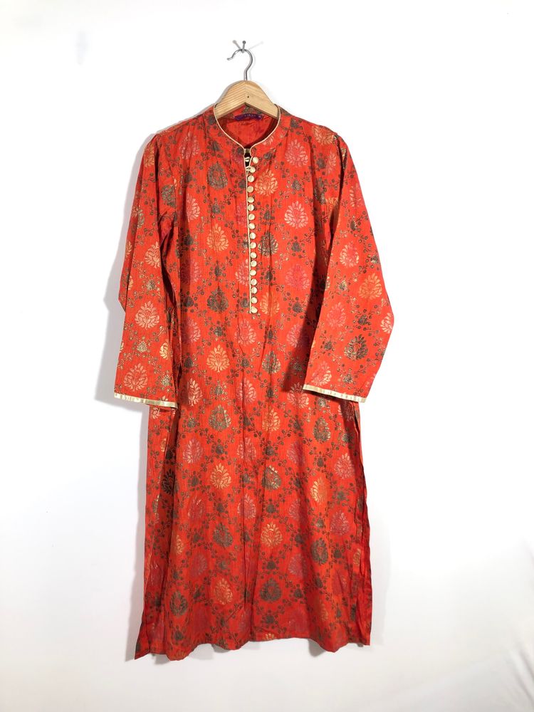 Orange Printed Kurta(Women’s)