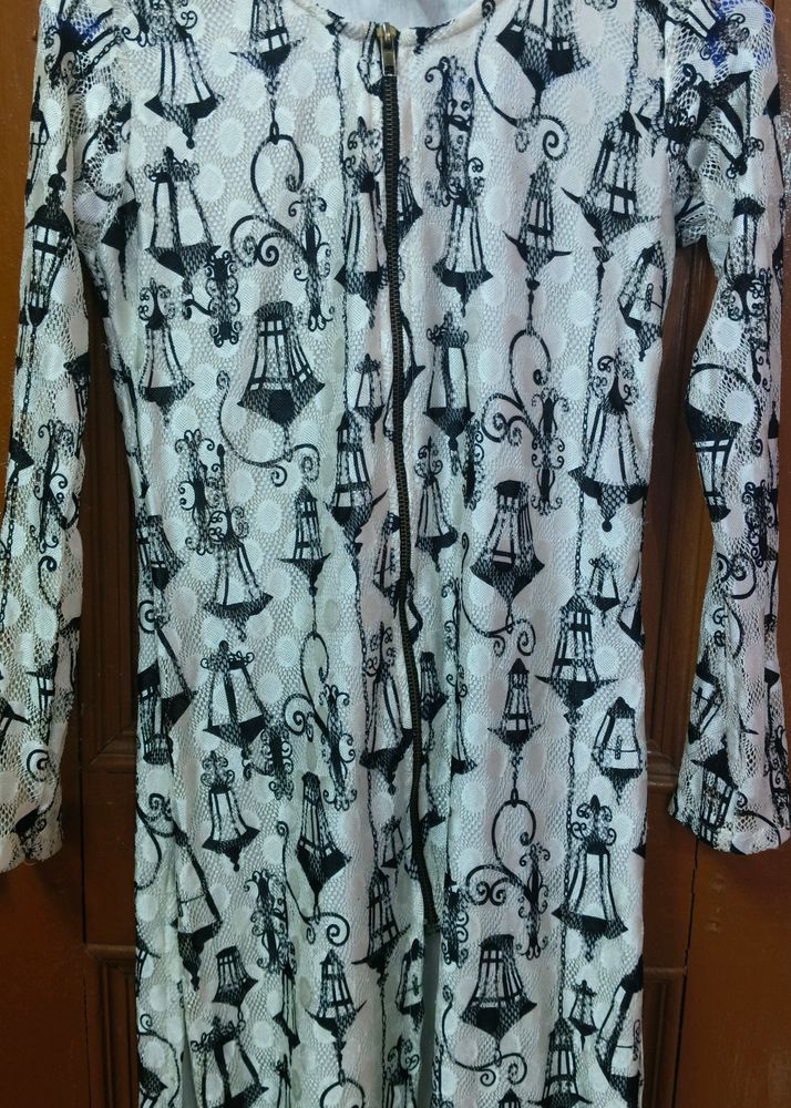 Front Cut White Kurta