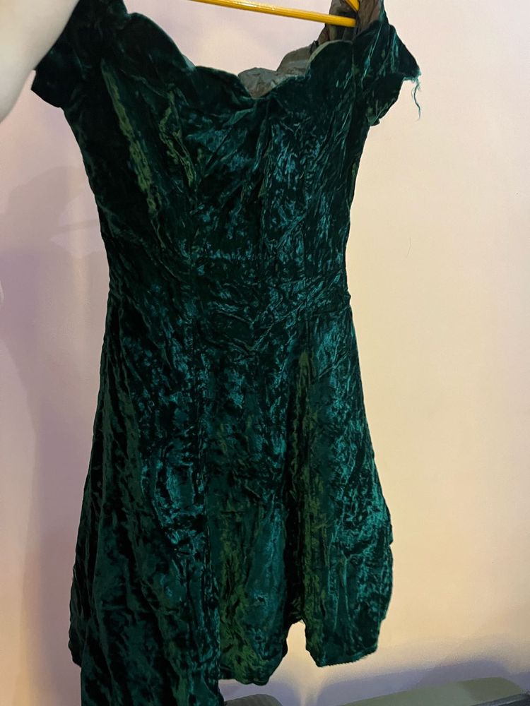 Emerald Velvet Mini Dress