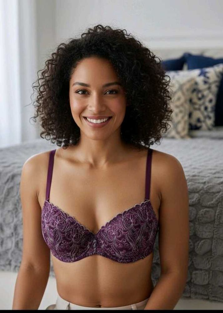 (Enamor)Elegant Purple Lace Bra