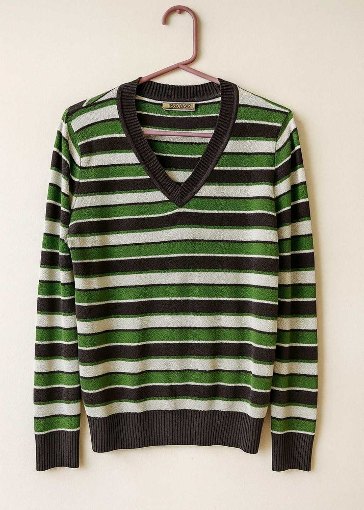 Striped V-Neck Sweater