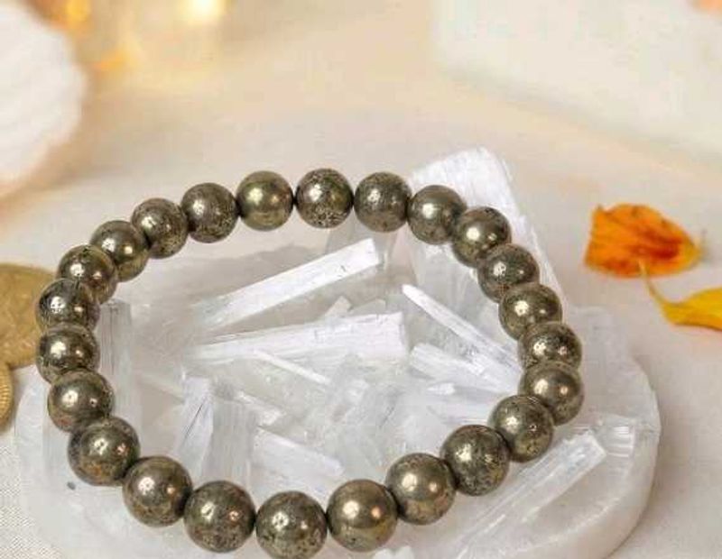 Pyrite Beaded Bracelet - Good Vibes