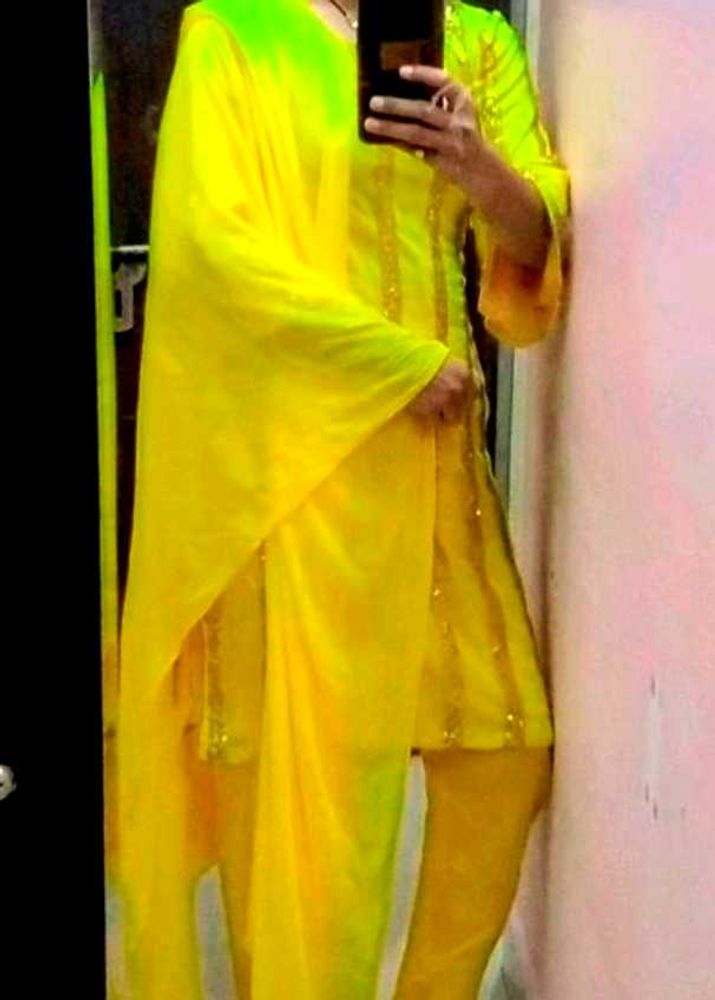 Haldi Special Yellow Plazo Suit