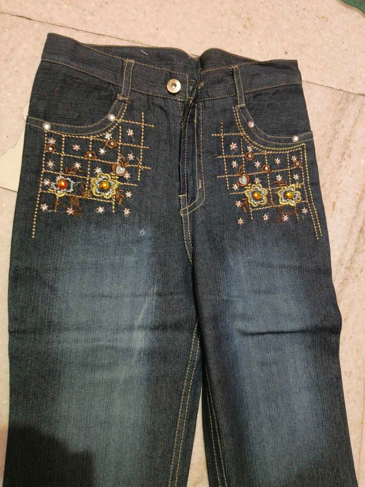 Y2K Floral Grid Embroidery &amp; Stone Accents