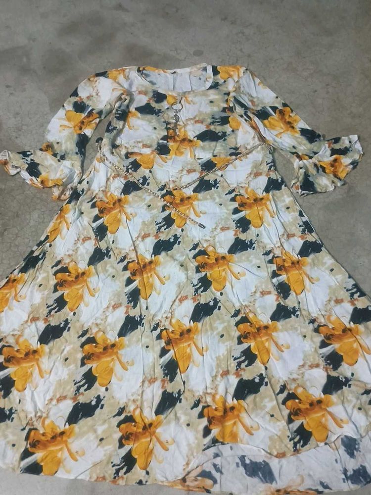 Floral Printed One Piece Dress 🌸