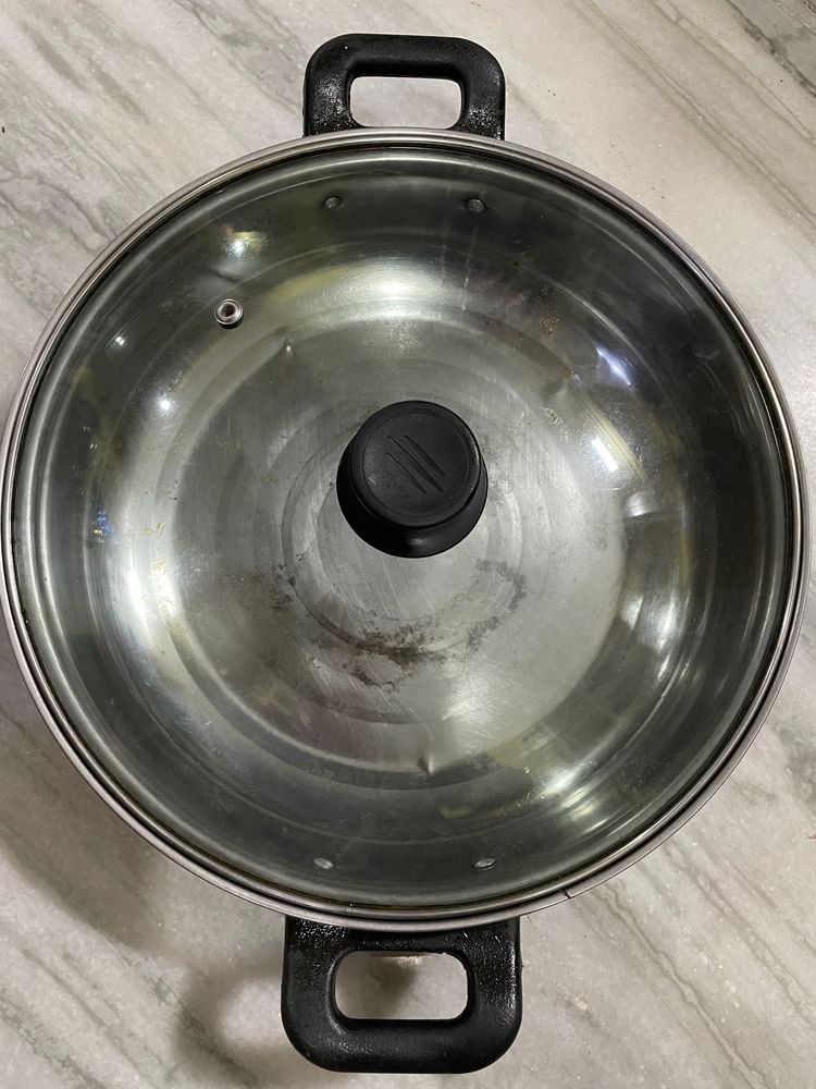 Induction Chula Frying Pan Kadhai With Glass Cover