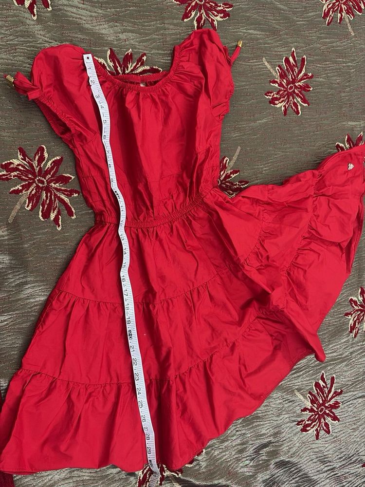 Chic Red Tiered Dress