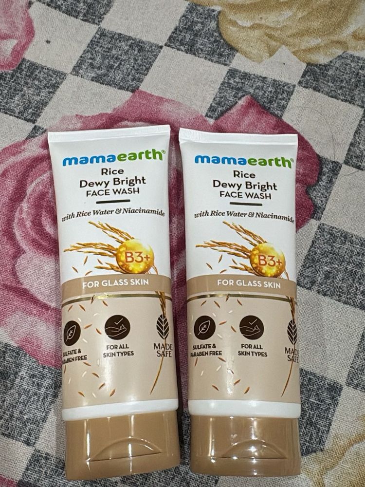 Mamaearth Rice Dewy Bright Face Wash (2 Tubes)