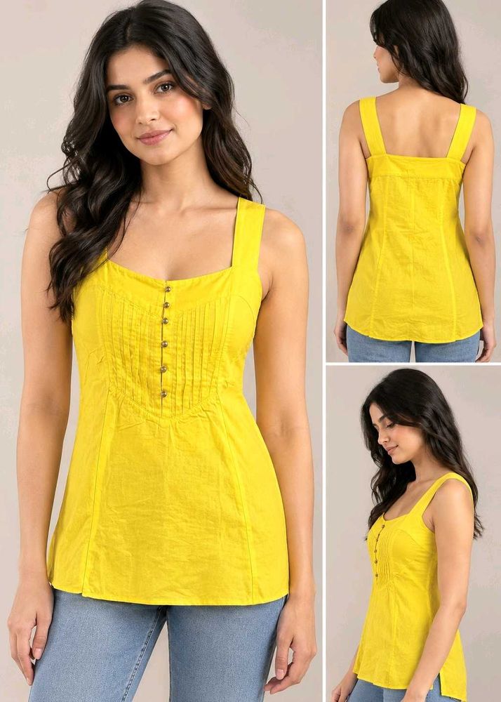 💛 Vibrant Yellow Sleeveless Top 💛