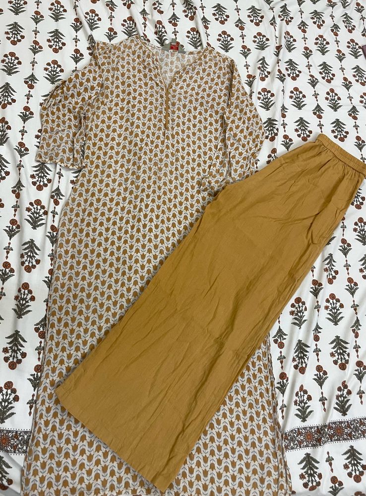 Cotton Kurta Plazzo Set-ANOUK BY MYNTRA