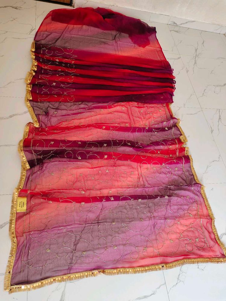 Vibrant Ombre Embroidered saree