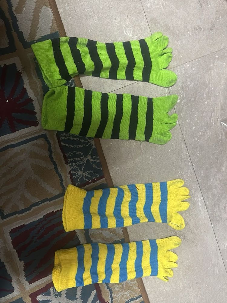 Fun Striped Toe Socks