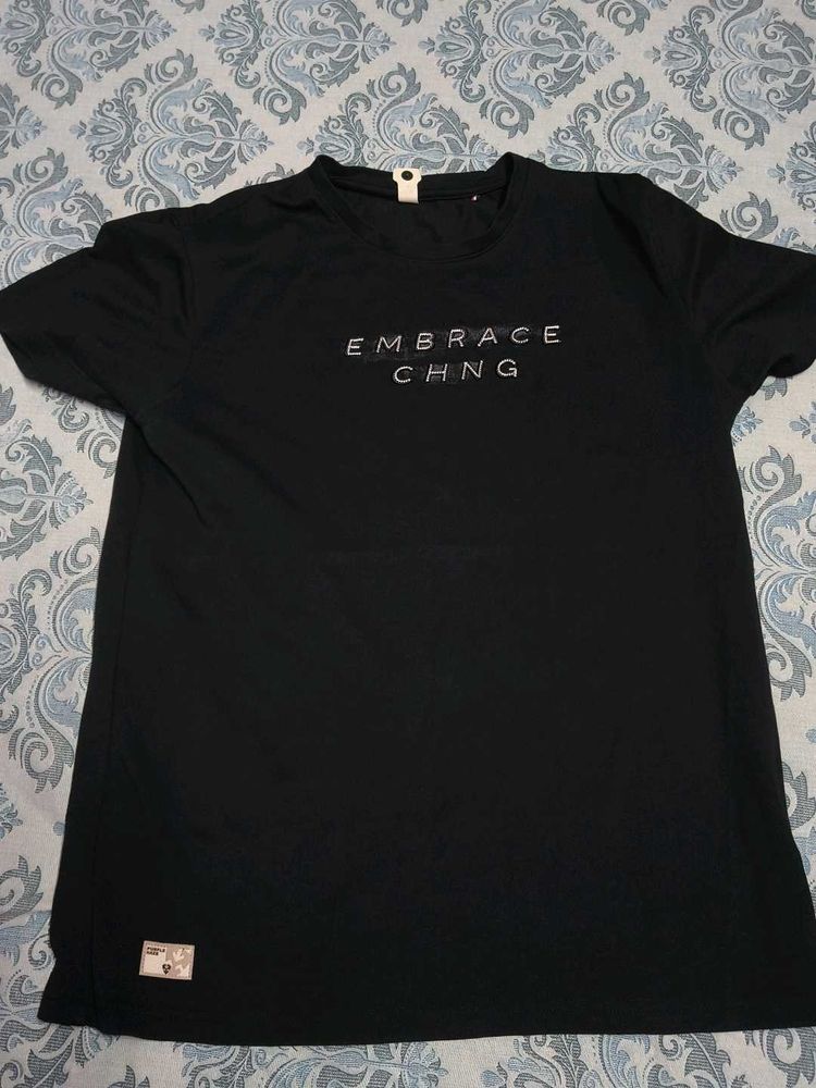 Black "EMBRACE CHNG" T-Shirt