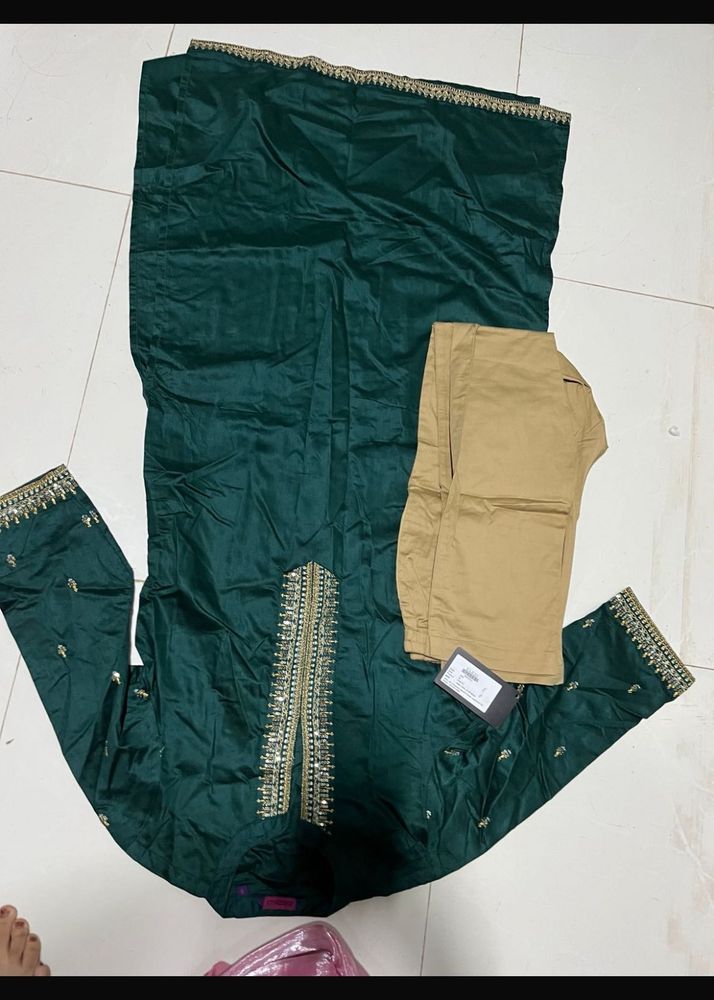 Emerald Green Embellished Kurta Set