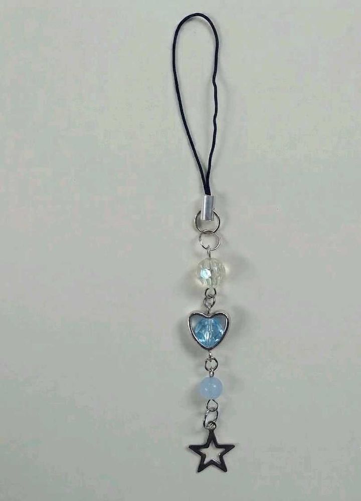 Blue Heart &amp; Star phone Charm