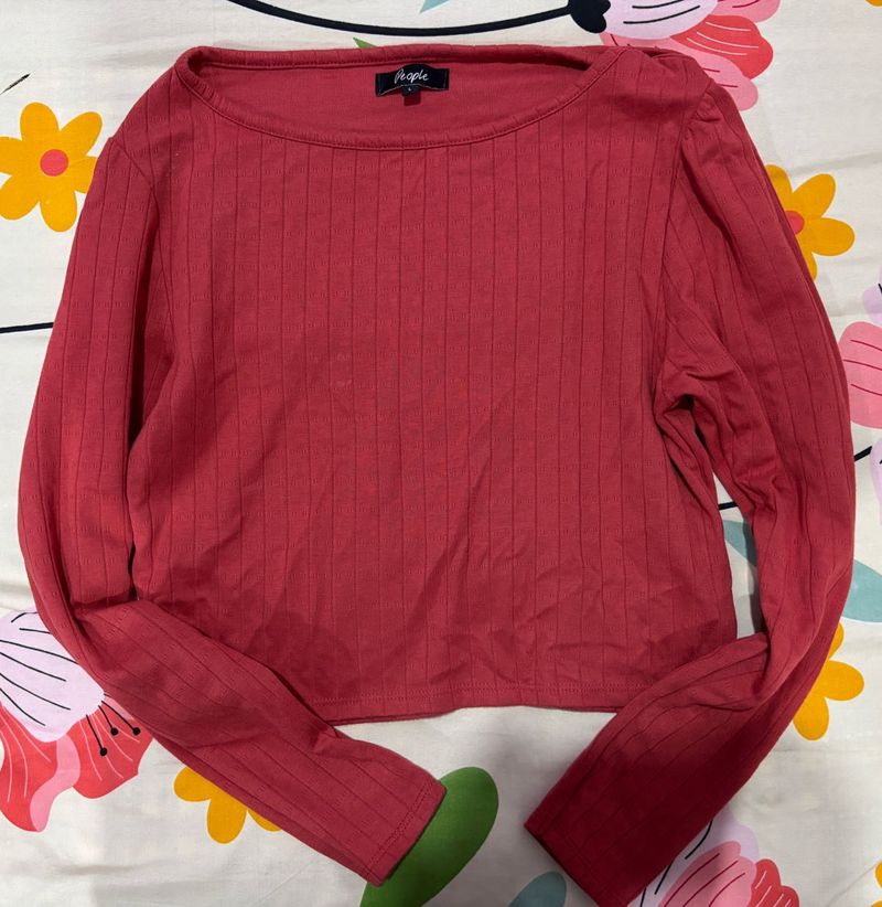 Chic Ribbed Long Sleeve Top