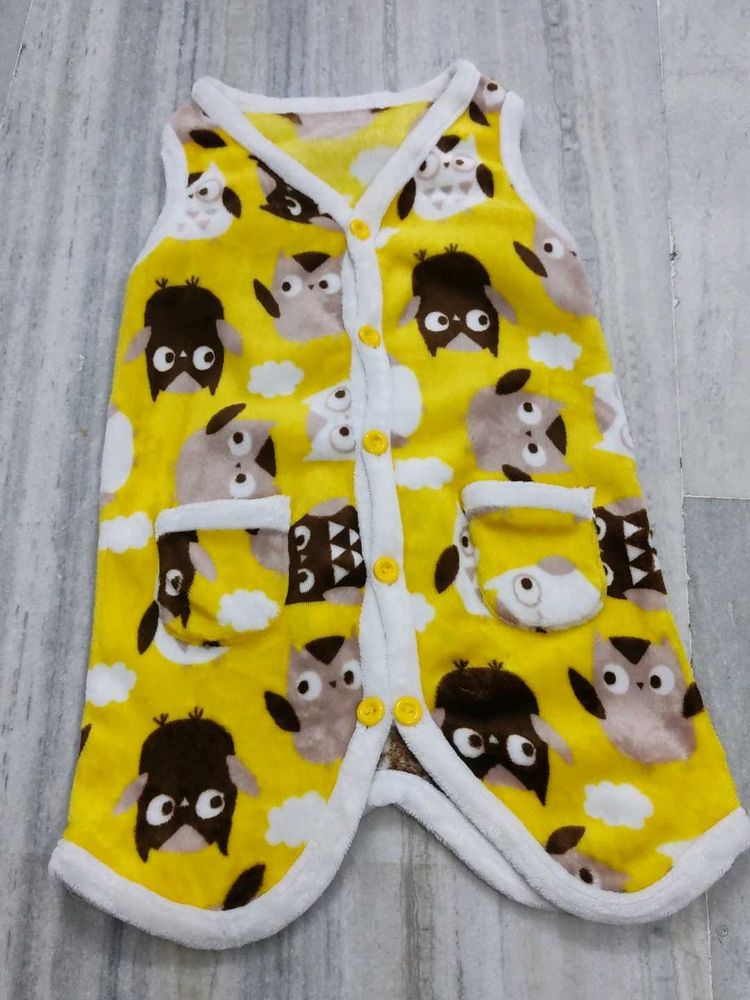 Cute Owl Print Sleeveless onesie