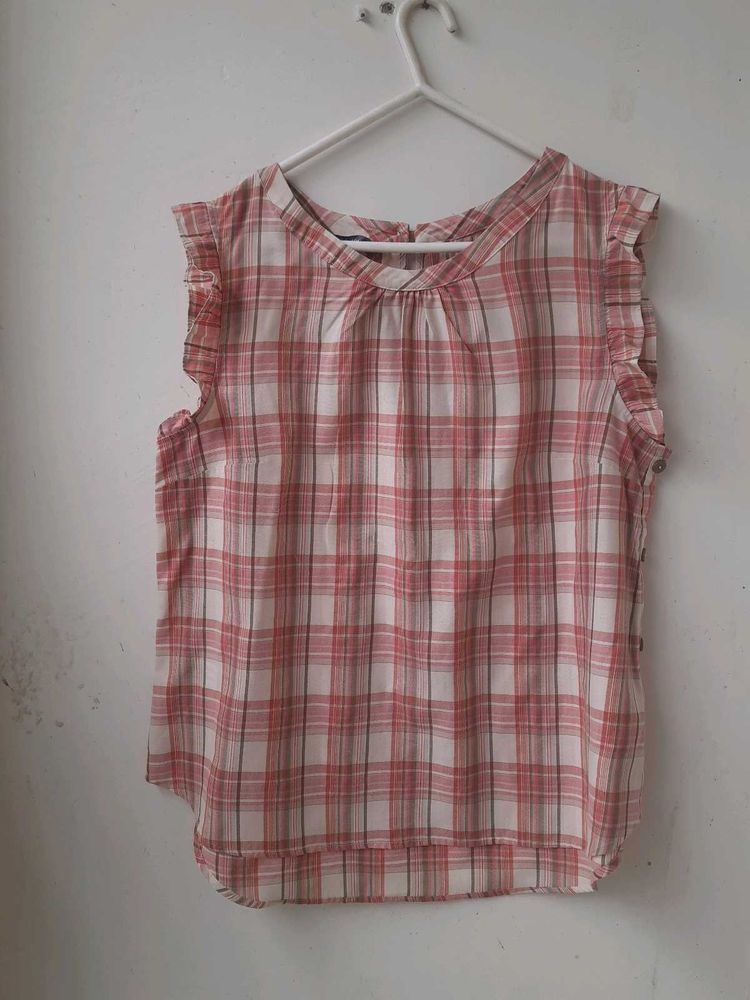 Aesthetic women pink checkTop