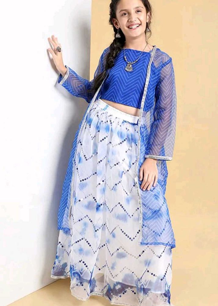 Embroided Lehenga Choli set with long Shrug