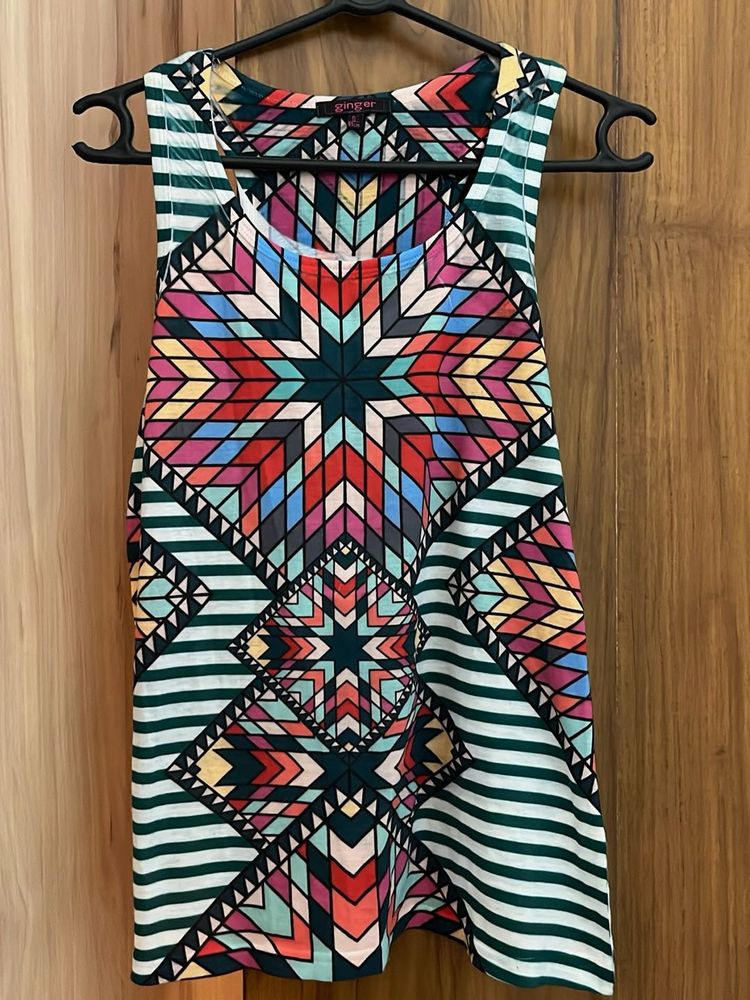 Ginger Colorful Geometric Print Tank Top
