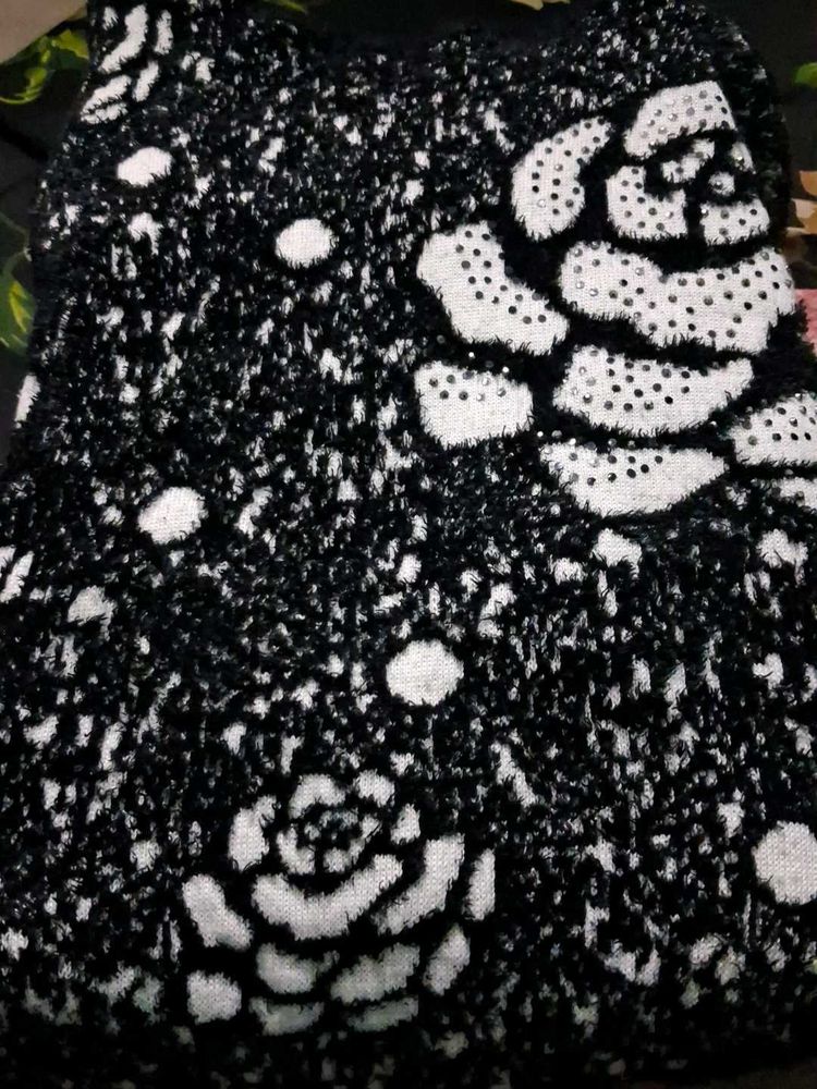 Sparkly Floral Knit Sweater