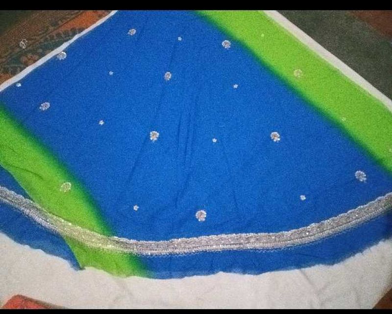 Blue and Green Ombre Dupatta