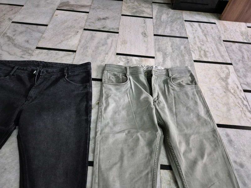Men's Jeans - Grey &amp; Black