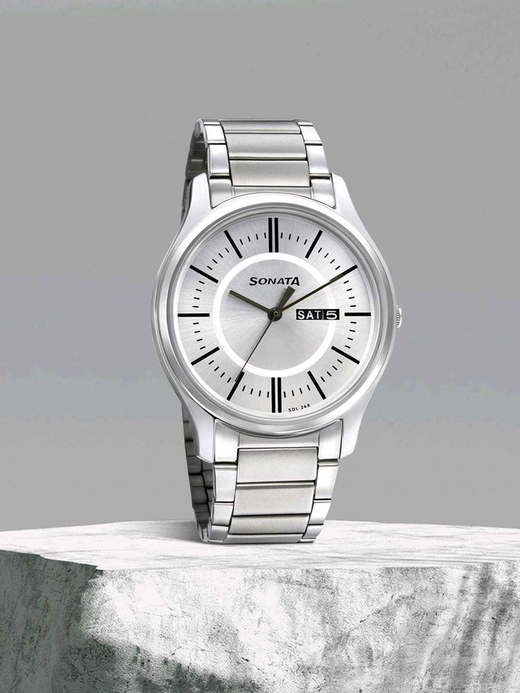 Sonata Day and Date Silver with BOX