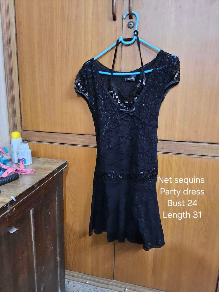 Sparkling Black Sequin Party Dress