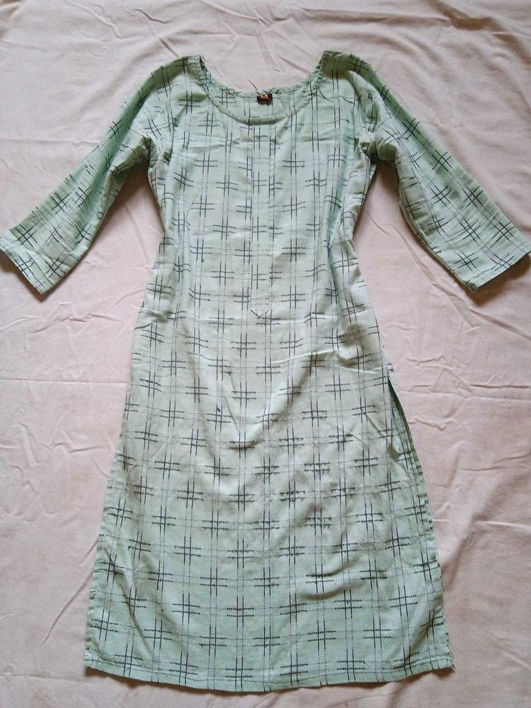 Light Green Checkered Kurta
