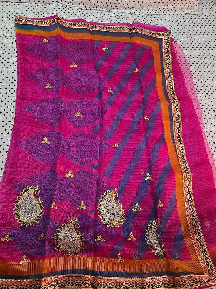 Weekend sale ✨✨Pink saree With Designer Work ✅🆕