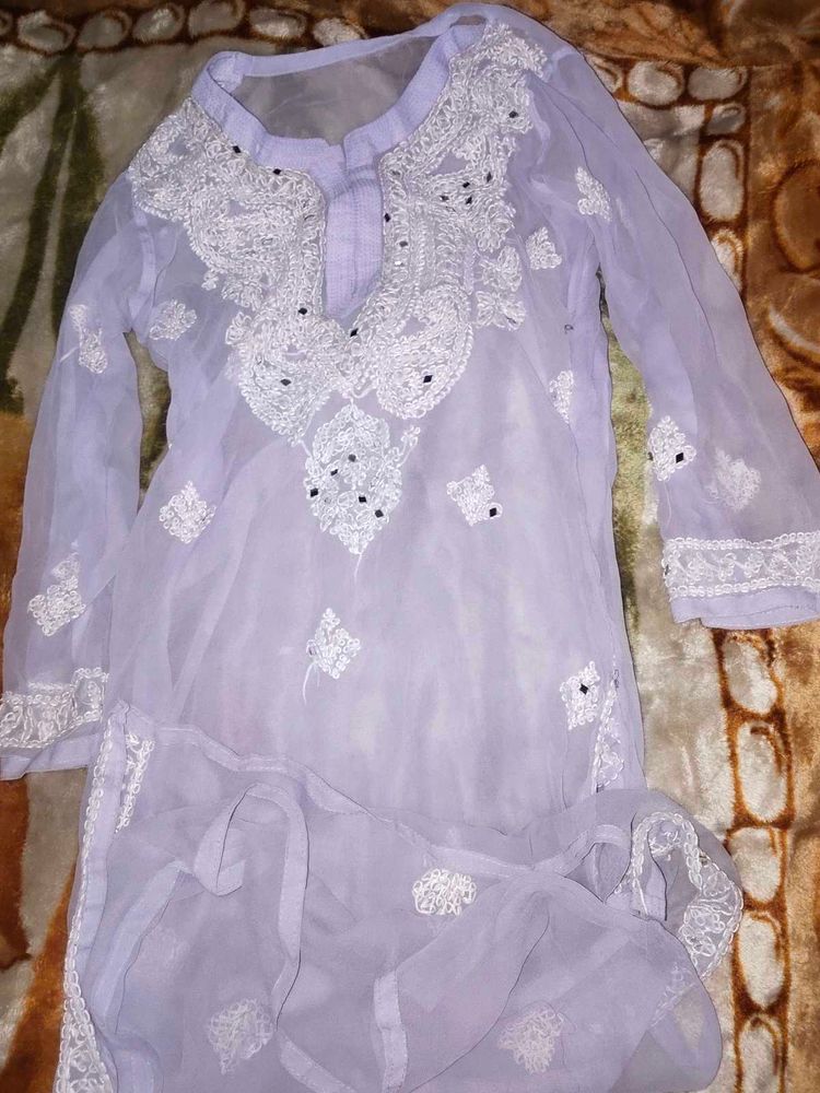 Elegant Lavender Kurta with Dupatta
