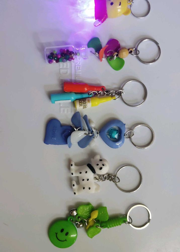 Fun &amp; Quirky Keychain Collection 6 pcs
