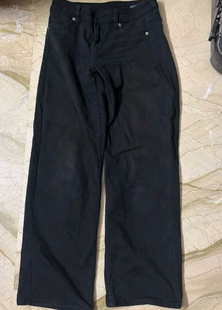 H&amp;m Black Wide-Leg jeans