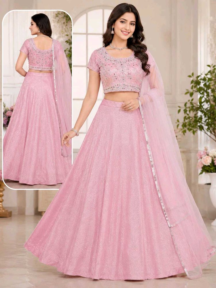 Stunning Pink Sequined Lehenga Choli