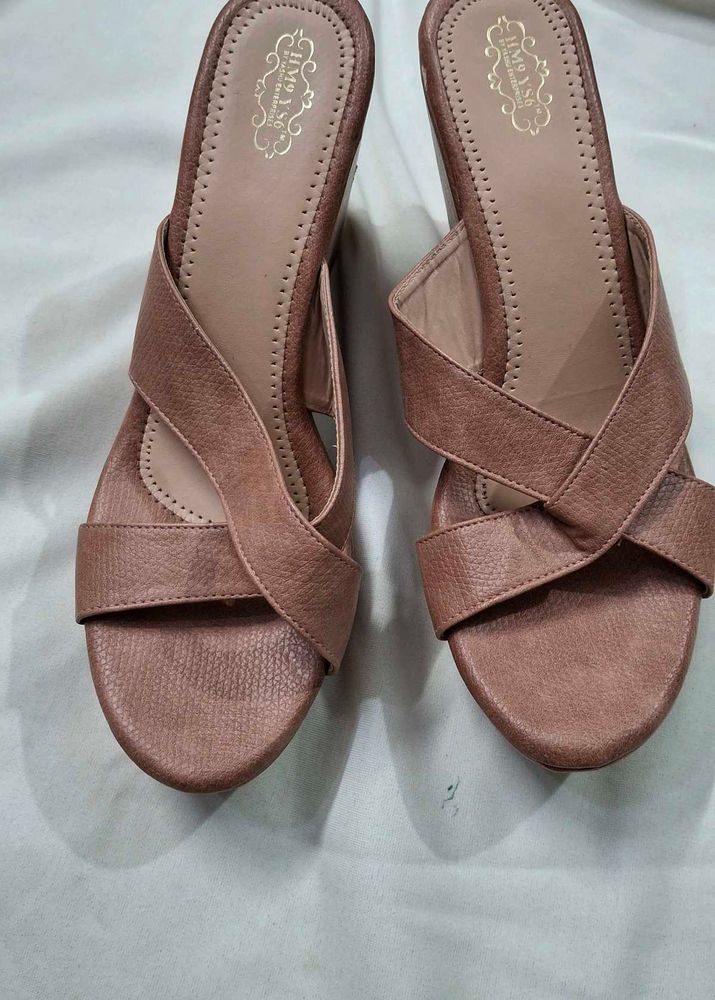 Stylish Brown Wedge Sandals