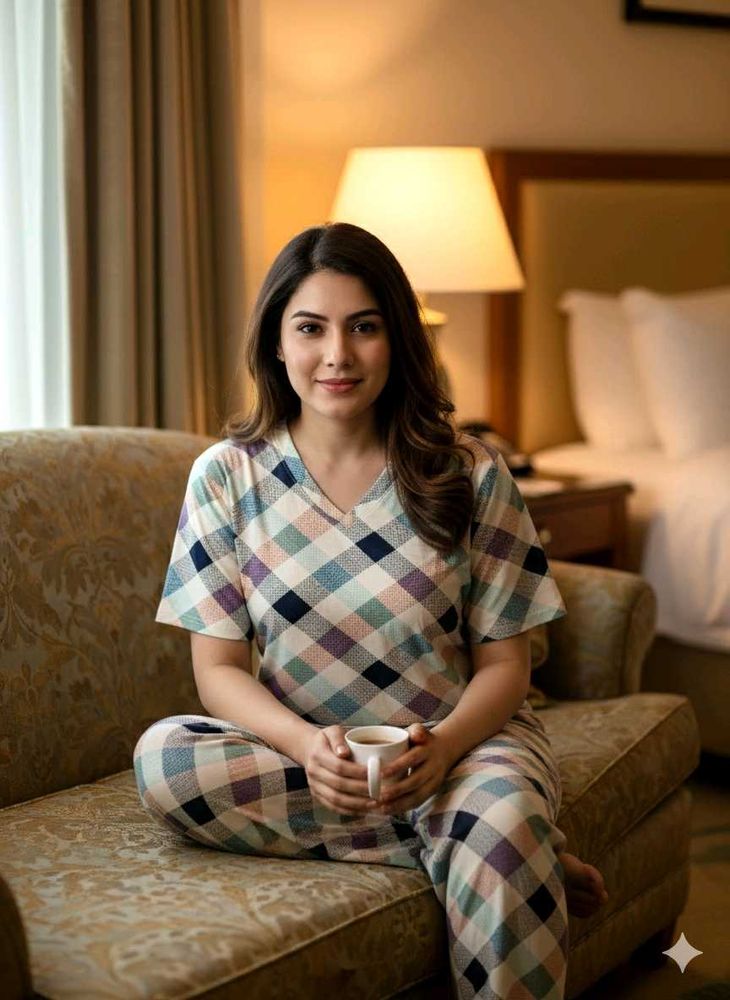 Cozy Plaid Print Pajama Set🌸