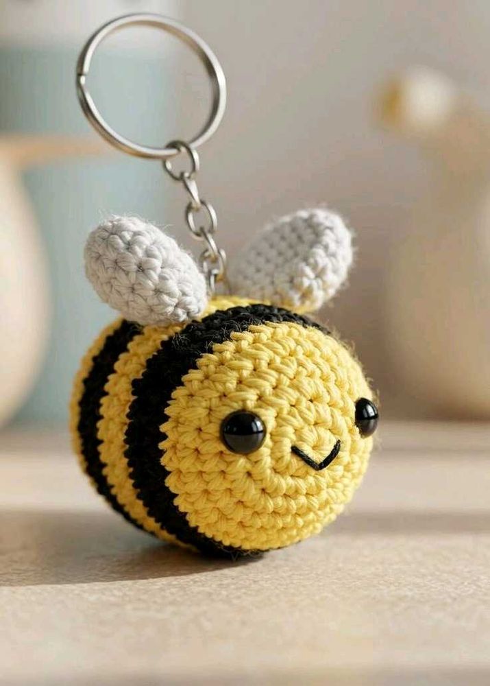 Crochet Bee Keychain