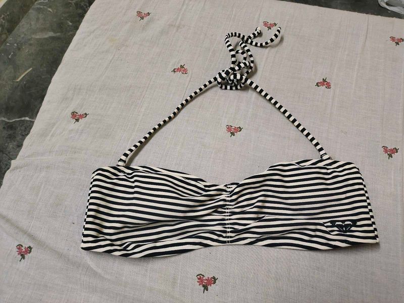 Roxy Striped Bandeau Bikini Top