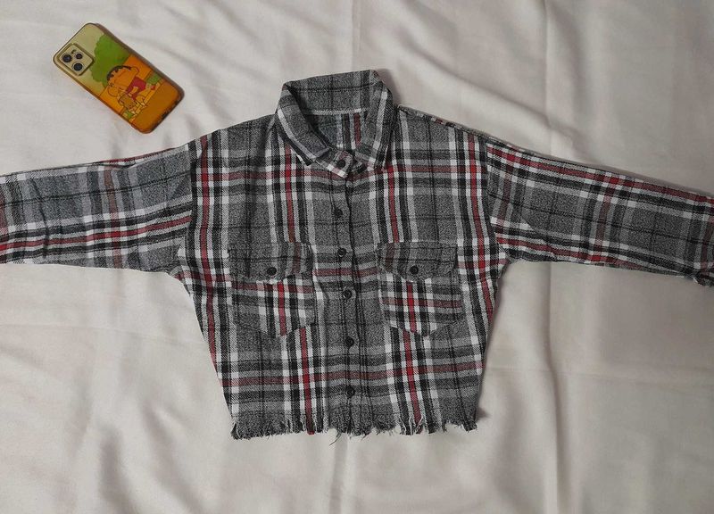 Crop Wooley Shirt For Winters