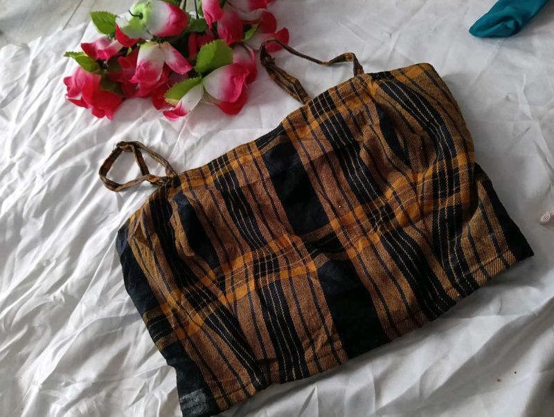 🎀BUY '1' GET '1' FREE Checked Tie-Strap Top