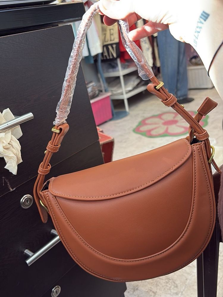 Stylish Brown Saddle Bag