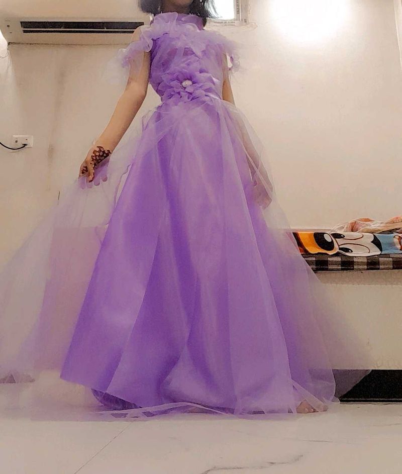 Purple Flower Girl Dress