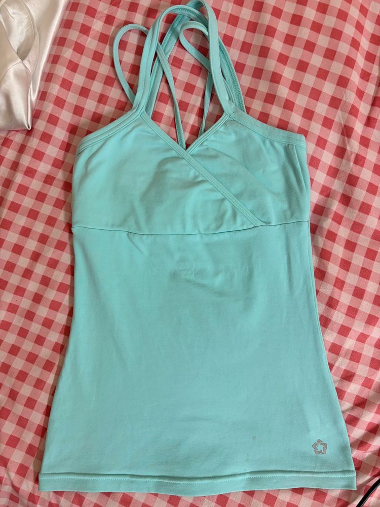 Light Blue Criss-Cross Tank Top