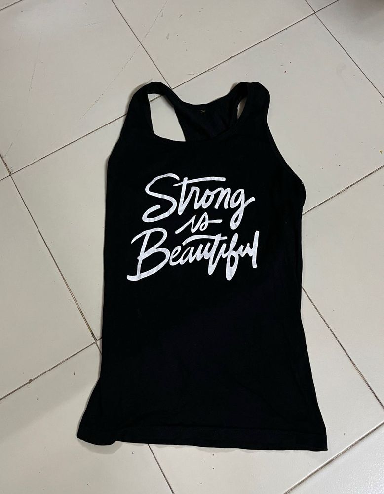 Black "Strong is Beautiful" Tank Top
